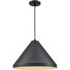 R Series 1 Light 13 inch Satin Black Indoor Pendant Ceiling Light